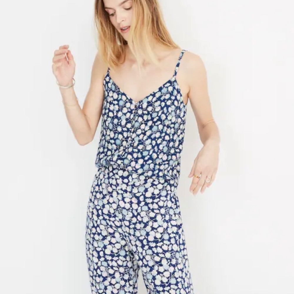 Madewell Set of French Floral Cami and Huston Pull-on Crop Pants